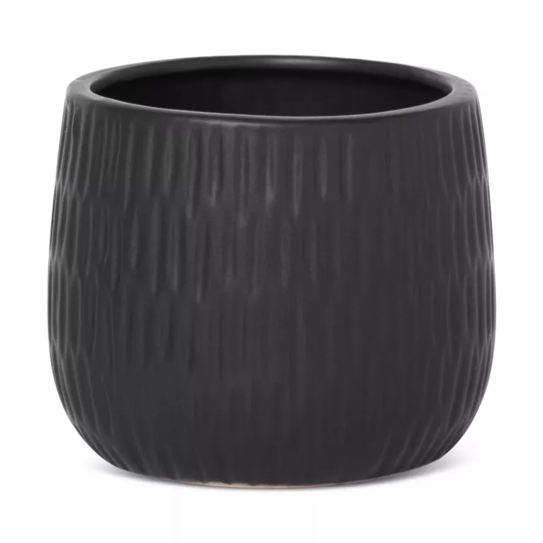 Doniczka dekoracyjna MONI z drobnym, wytłaczanym wzorem