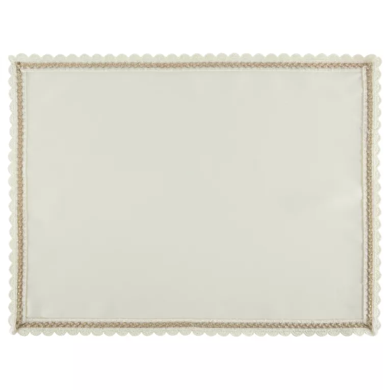 Komplet serwetek 4 szt 30x40 cm kremowy LACE z szampańskim haftowanym zdobieniem
