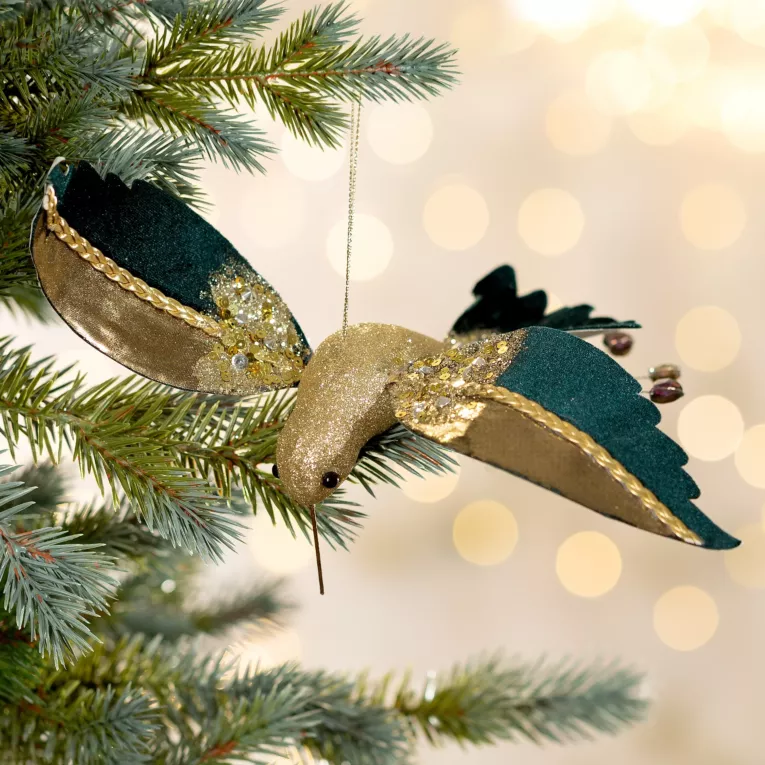 Figurka dekoracyjna świąteczna KOLIBEREK z lśniącymi akcentami