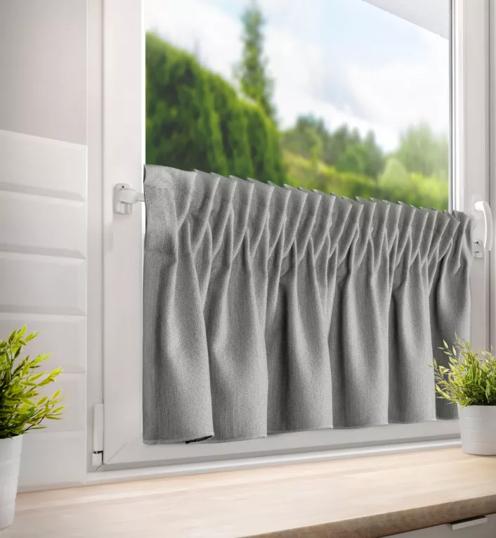 Zazdrostka srebrna z tkaniny o płóciennym splocie 140x45 cm taśma LENA