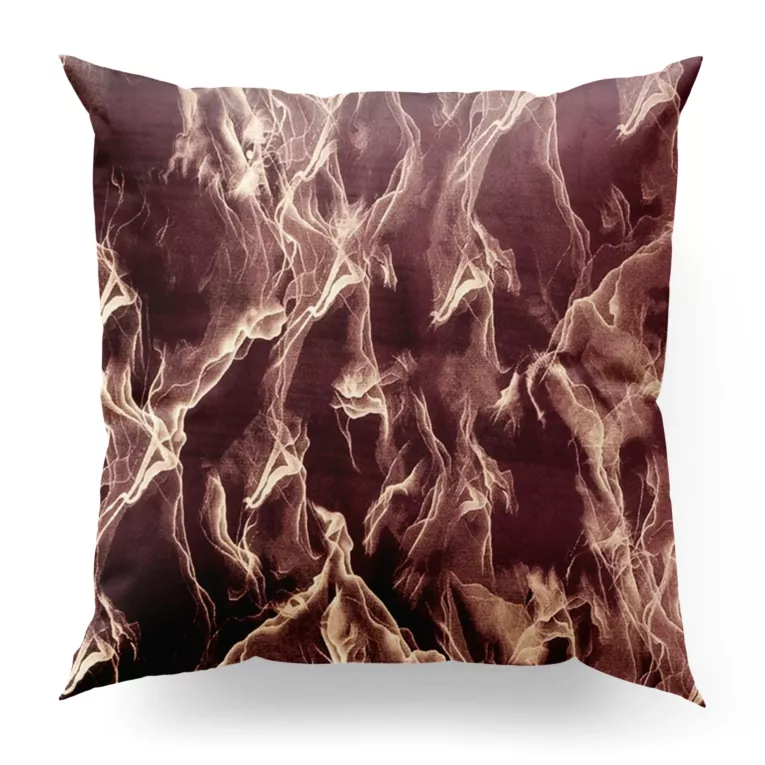 Poszewka szyta bordowo złocista z tkaniny welwetowej ze złotym marmurkowym nadrukiem