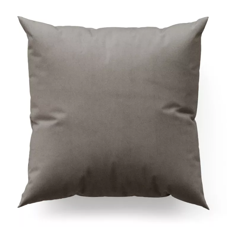 Poszewka szyta ciemnobeżowa z grubej, matowej tkaniny welwetowej o gramaturze 380g/m2