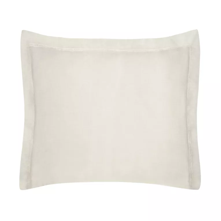 Poszewka na poduszkę 50x70 cm bawełniana beżowa z satynowym połyskiem i ozdobną kantą NOVA COLOUR