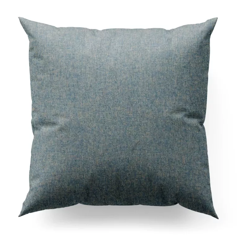 Poszewka szyta błękitna z tkaniny w stylu eko i efektem melanżu