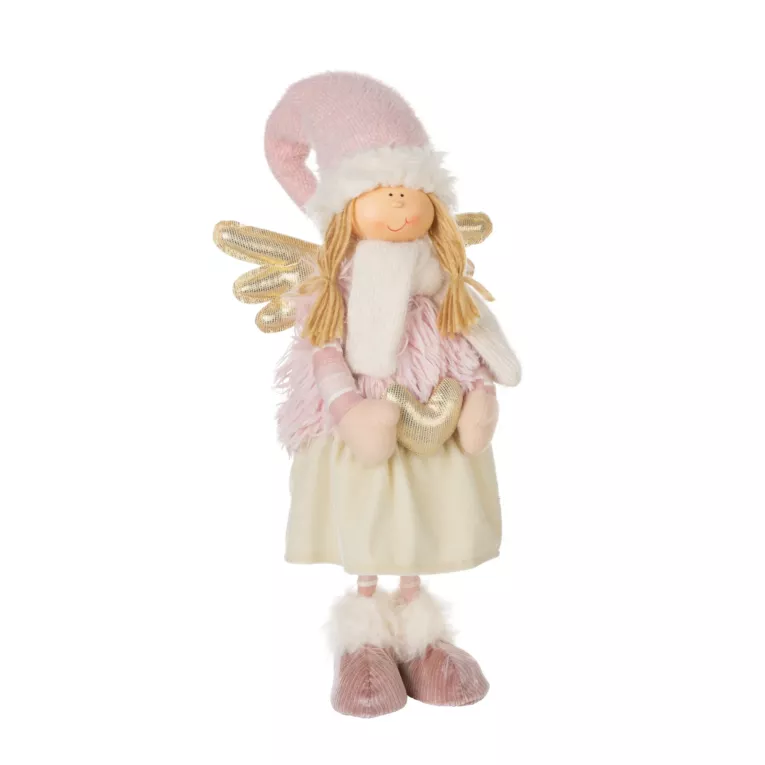 Figurka świąteczna DOLL elf w zimowym stroju z miękkich tkanin