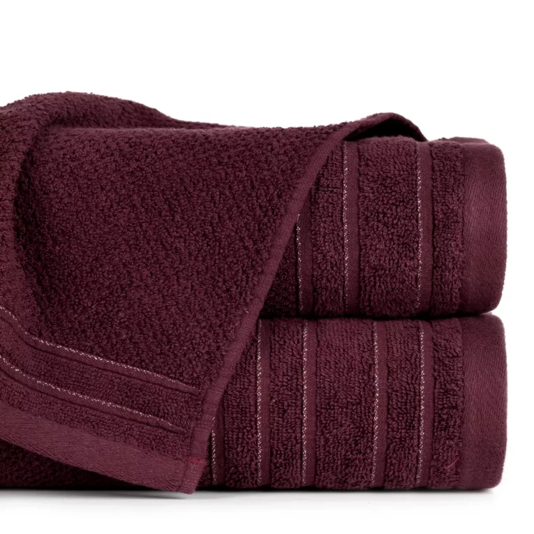 Ręcznik kąpielowy 50x90 cm bawełniany kolor bordowy z błyszczącą bordiurą 500 g/m2 GLORY 3