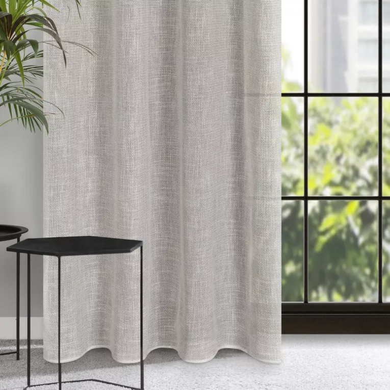 Zasłona szara o strukturze płótna 140x250 cm przelotka - NEL