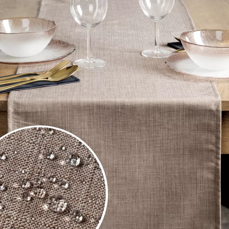 Bieżnik na stół 40x140 cm beżowy wodoodporny - KATE