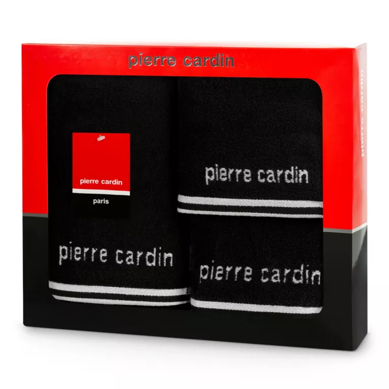 Zestaw ręczników bawełnianych na prezent 3 szt kolor czarny 500 g/m2 ROCCO Pierre Cardin