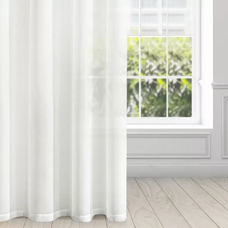 Firana kremowa z gładkiego matowego woalu 140x250 cm przelotka LUCY