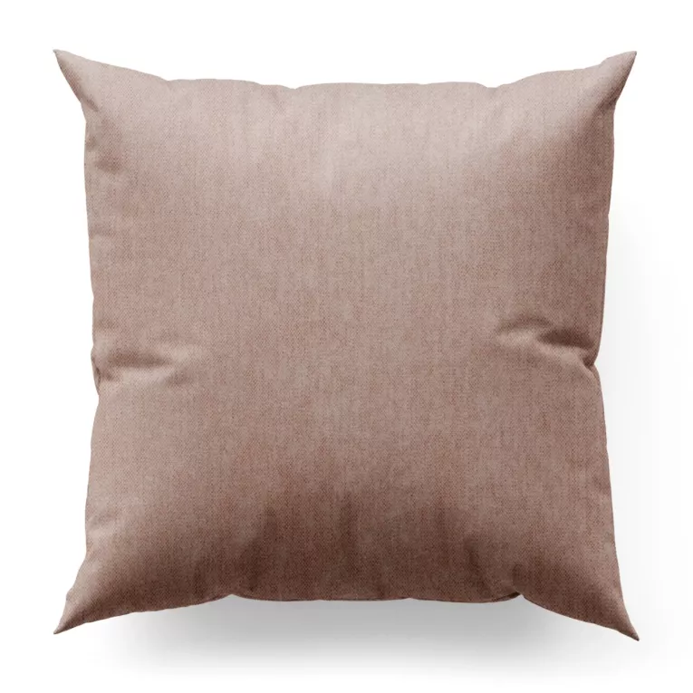 Poszewka szyta beżowa z miękkiej tkaniny szenilowej typu dimout o naturalnym splocie