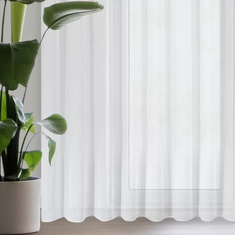 Firana biała z etaminy z lekkim połyskiem 400x250 cm taśma VIOLA