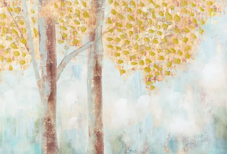 Obraz JESIEŃ ręcznie malowany na płótnie z elementami brokatu