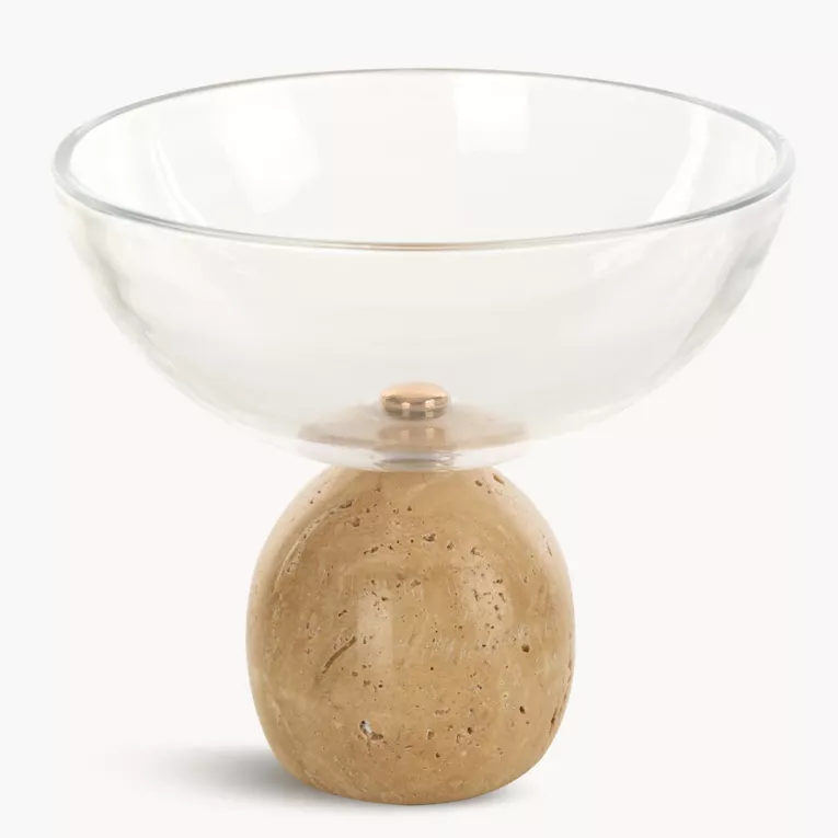 Misa dekoracyjna TINA wykonana z szkła i naturalnego kamienia - kolekcja TOLEDO