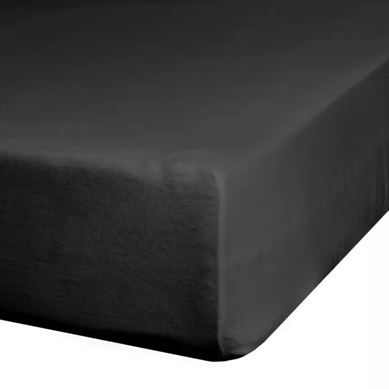 Prześcieradło jersey z gumką 160x200 cm z bawełny kolor czarny 125 g/m2 Design 91