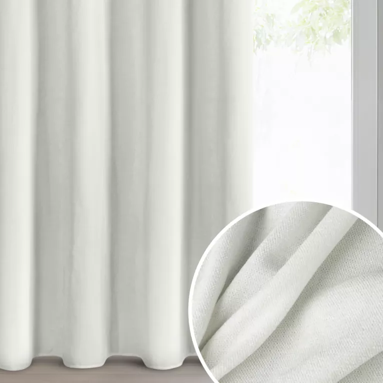 Zasłona naturalna z szenilowej tkaniny o strukturalnym splocie 140x250 cm przelotka - VANI