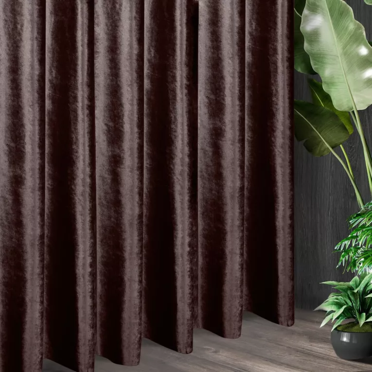 Tkanina zasłonowa gładka, miękka, welwetowa, z wyraźnym połyskiem z kolekcji Eva Minge