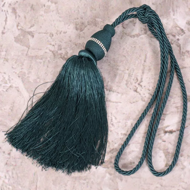 Dekoracyjny sznur do zasłon ANITA upinacz z ozdobnym chwostem i kryształkami