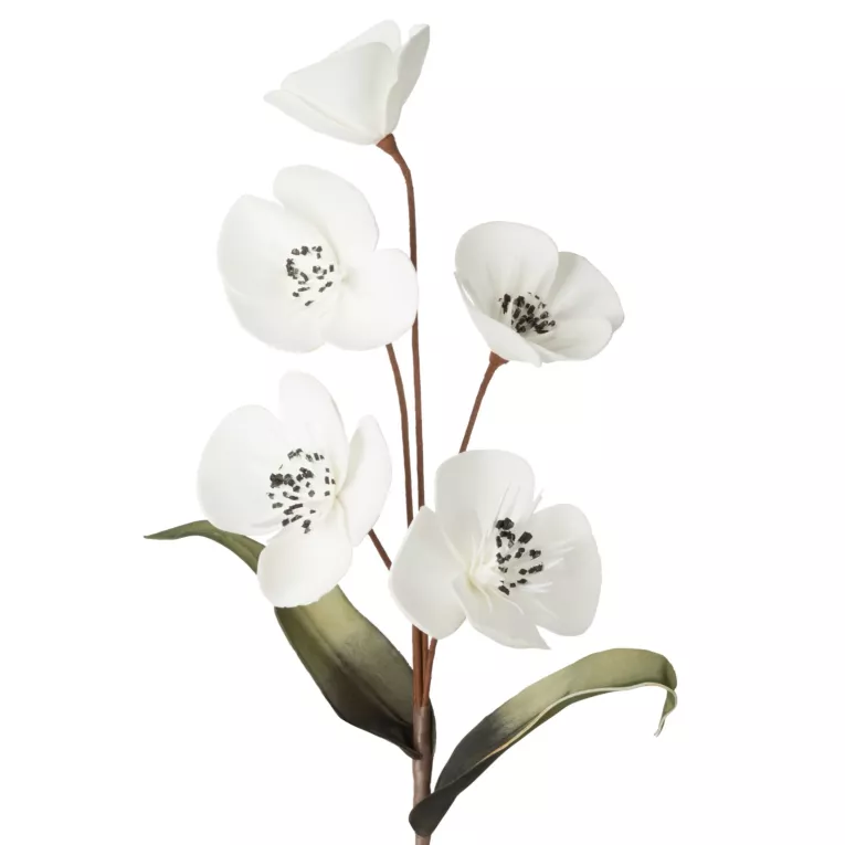 Kwiat sztuczny biało, czarny z pianki foamiran 82 cm