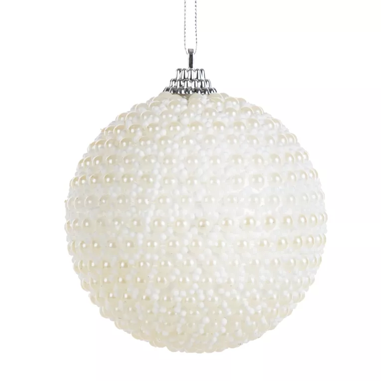 Bombka choinkowa zdobiona drobnymi perełkami
