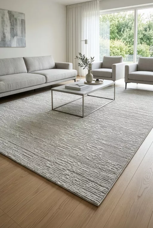 Dywan 200x290 cm biały, jasnoszary o eleganckiej, minimalistycznej strukturze SALENA 8