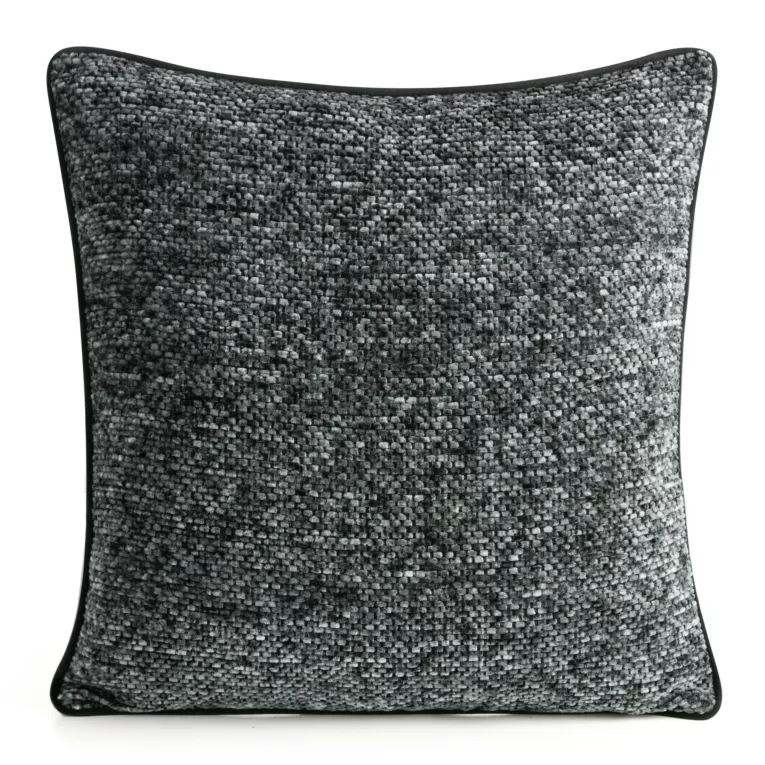 Poszewka na poduszkę 45x45 cm stalowa z plecionej szenilowej nici z efektem melanżu BARI
