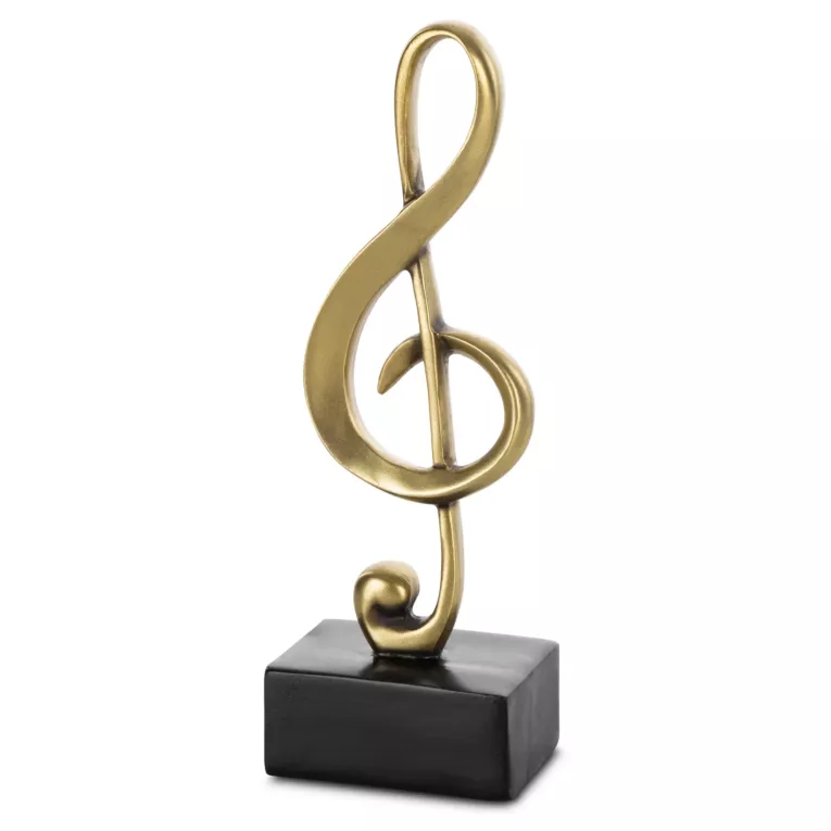 Figurka złoto-czarna w kształcie klucza wiolinowego 7x4x19 cm SONIK