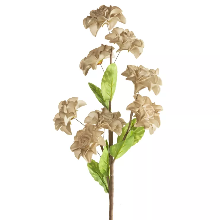 Kwiat sztuczny ciemnobeżowy z plastycznej pianki foamiran 65 cm