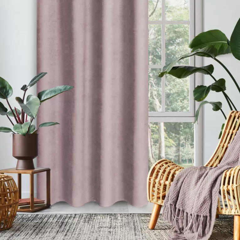 Zasłona wrzosowa z tkaniny welurowej 140x270 cm przelotka - Dora