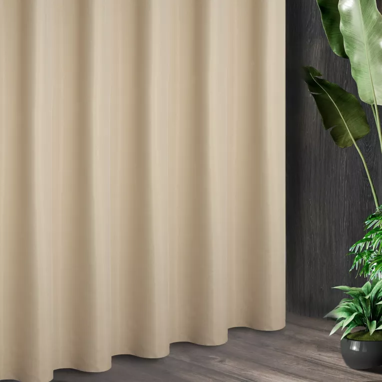 Tkanina zasłonowa z ozdobnym splotem i dodatkiem błyszczącej nici