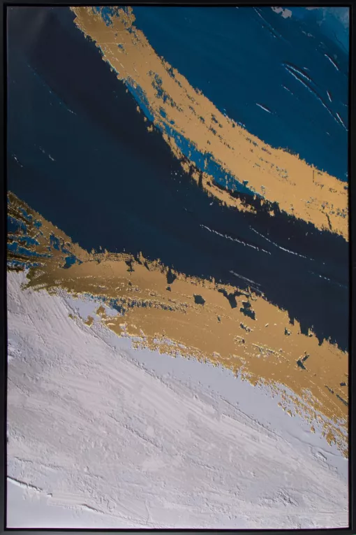 Obraz COLLAGE 5 abstrakcyjny, nadruk na płótnie ze złotymi zdobieniami