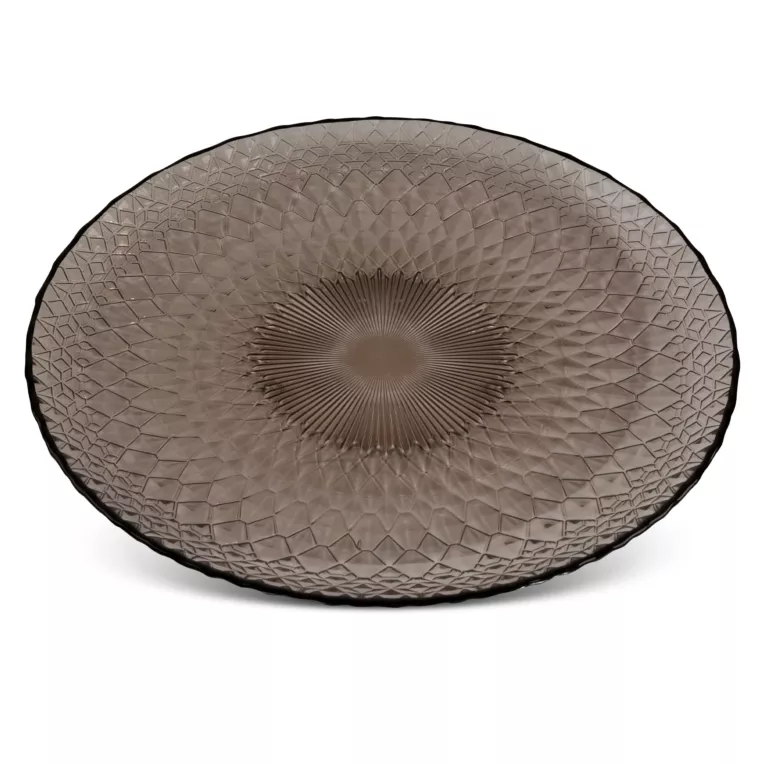 TERRA COLLECTION Patera PALERMO ze szkła dekoracyjnego z geometrycznym wzorem