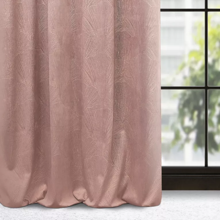 PIERRE CARDIN zasłona welwetowa GOJA z błyszczącym nadrukiem w formie liści miłorzębu