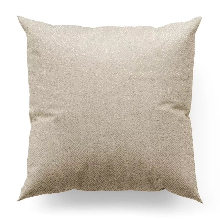 Poszewka szyta ciemnokremowo złocista z połyskującej tkaniny z geometrycznym, drobnym wzorem Pierre Cardin