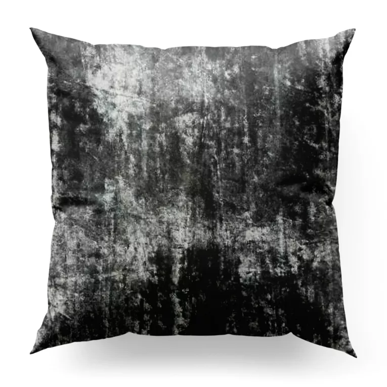 Poszewka szyta popielata z grubej, eleganckiej tkaniny welwetowej z efektem cieniowania