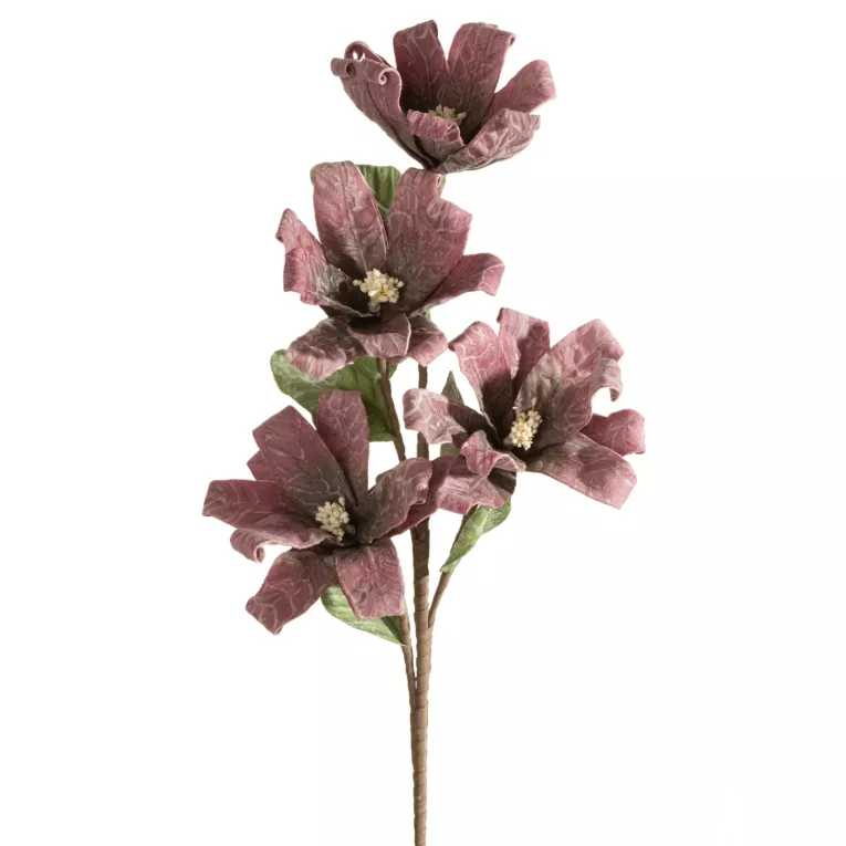 Kwiat sztuczny ciemnofioletowy z plastycznej pianki foamiran 70 cm