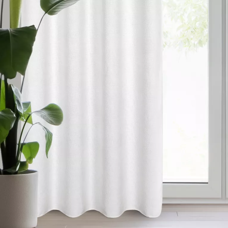 Zasłona biała z tkaniny szenilowej 135x250 przelotka - ALETA