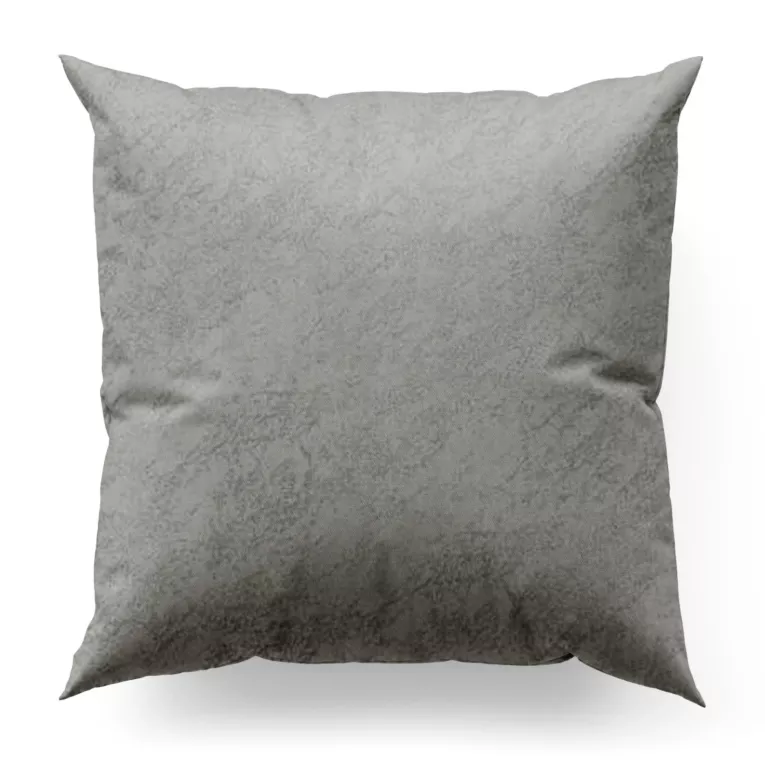 Poszewka szyta popielata z welwetowej tkaniny w drobny melanż