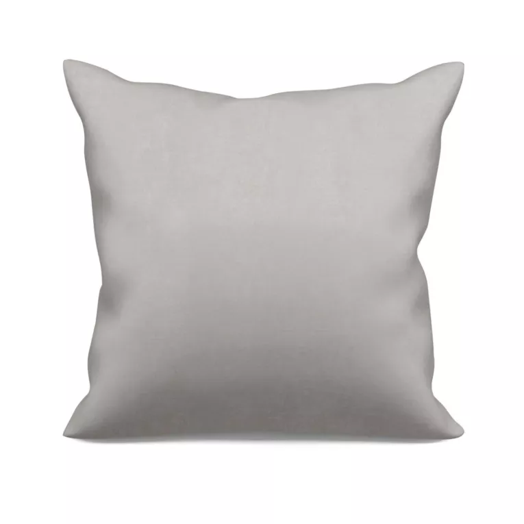 Poszewka szyta srebrna z miękkiej tkaniny o naturalnym splocie w stylu ekologicznym