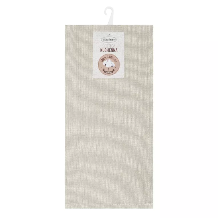 Komplet ściereczek kuchennych 2szt 50x70 cm bawełniany kolor beżowy zdobionych w pasy 200 g/m2 KARIN