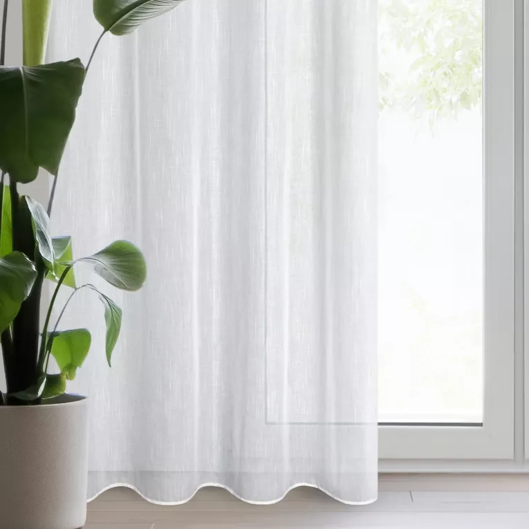 Firana biała o strukturze deszczyku 140x250 cm przelotka ANNA