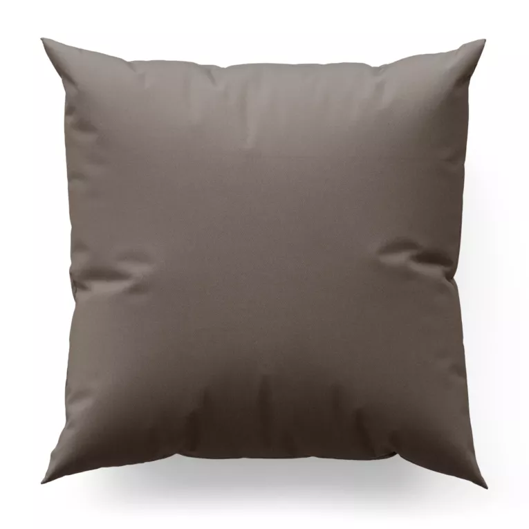 Poszewka szyta jasnobrązowa z gładkiej tkaniny zaciemniającej typu dimout wykończona obciążnikiem