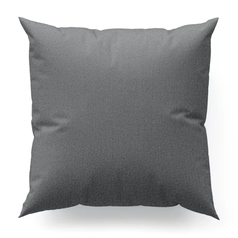 Poszewka szyta grafitowa z tkaniny z jodełkowym wzorem geometrycznym