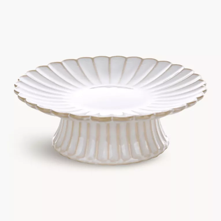 Patera ceramiczna dekoracyjna kremowo-beżowa z przecieranym wzorem w stylu eko średnica 18x6 cm AVRIL