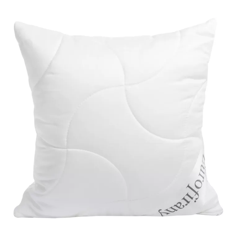 Poduszka 40 x 40 cm biała z wypełnieniem z lekkich kulek z włókna poliestrowego PLATINUM