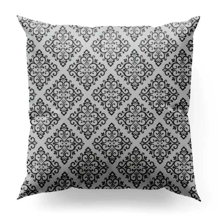 Poszewka szyta biało czarna z miękkiej tkaniny z nadrukiem w małe ornamenty