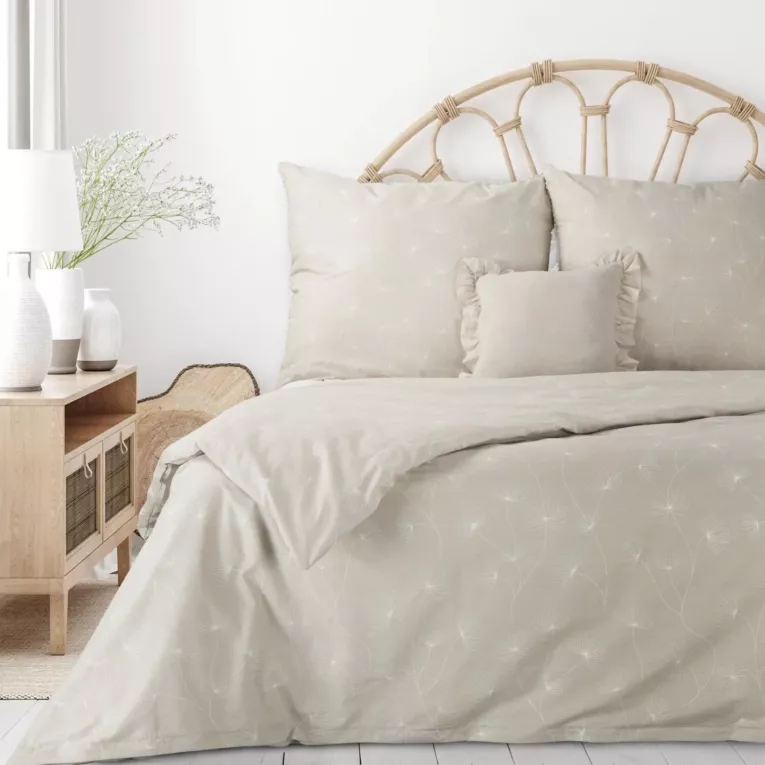 Pościel 160x200 cm bawełniana kolor beżowy, kremowy w stylu boho SEVILLE 2 Terra Collection