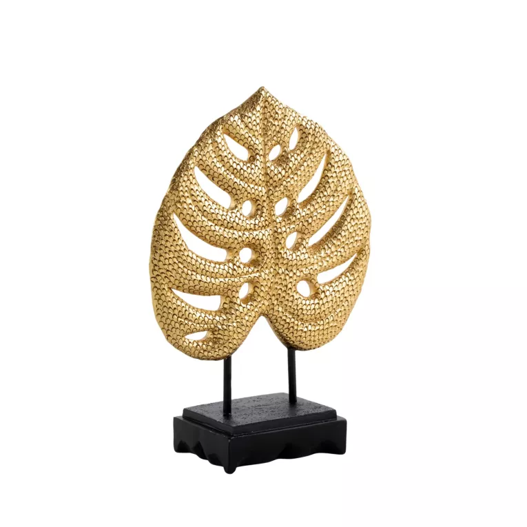 Liść monstery figurka dekoracyjna złota