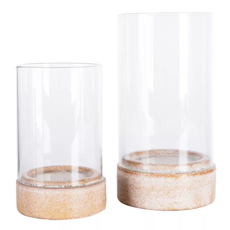 Komplet 2 szt świeczników z podstawą