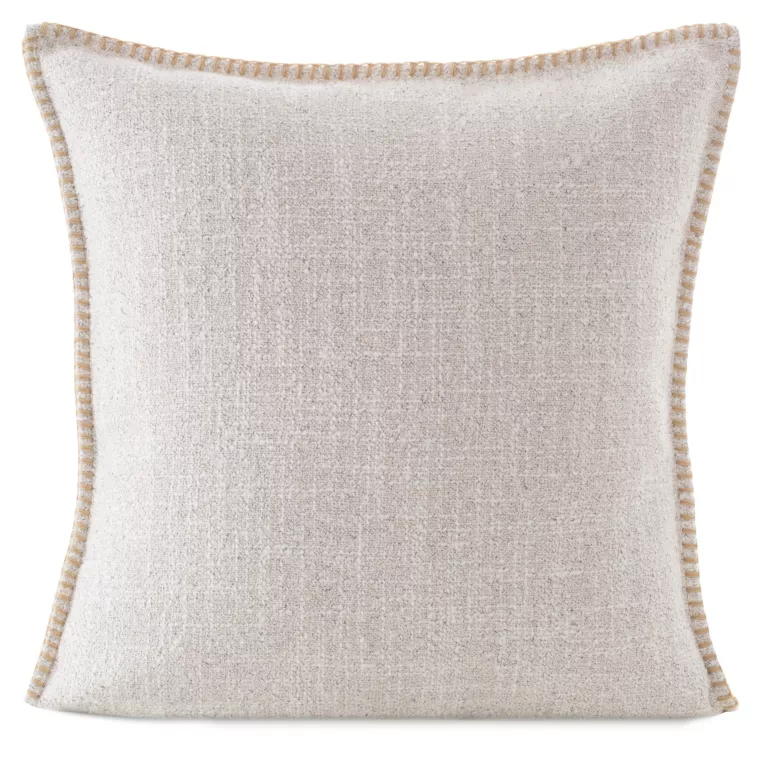 Poszewka z miękkiej szenilowej tkaniny  z ozdobną wypustką